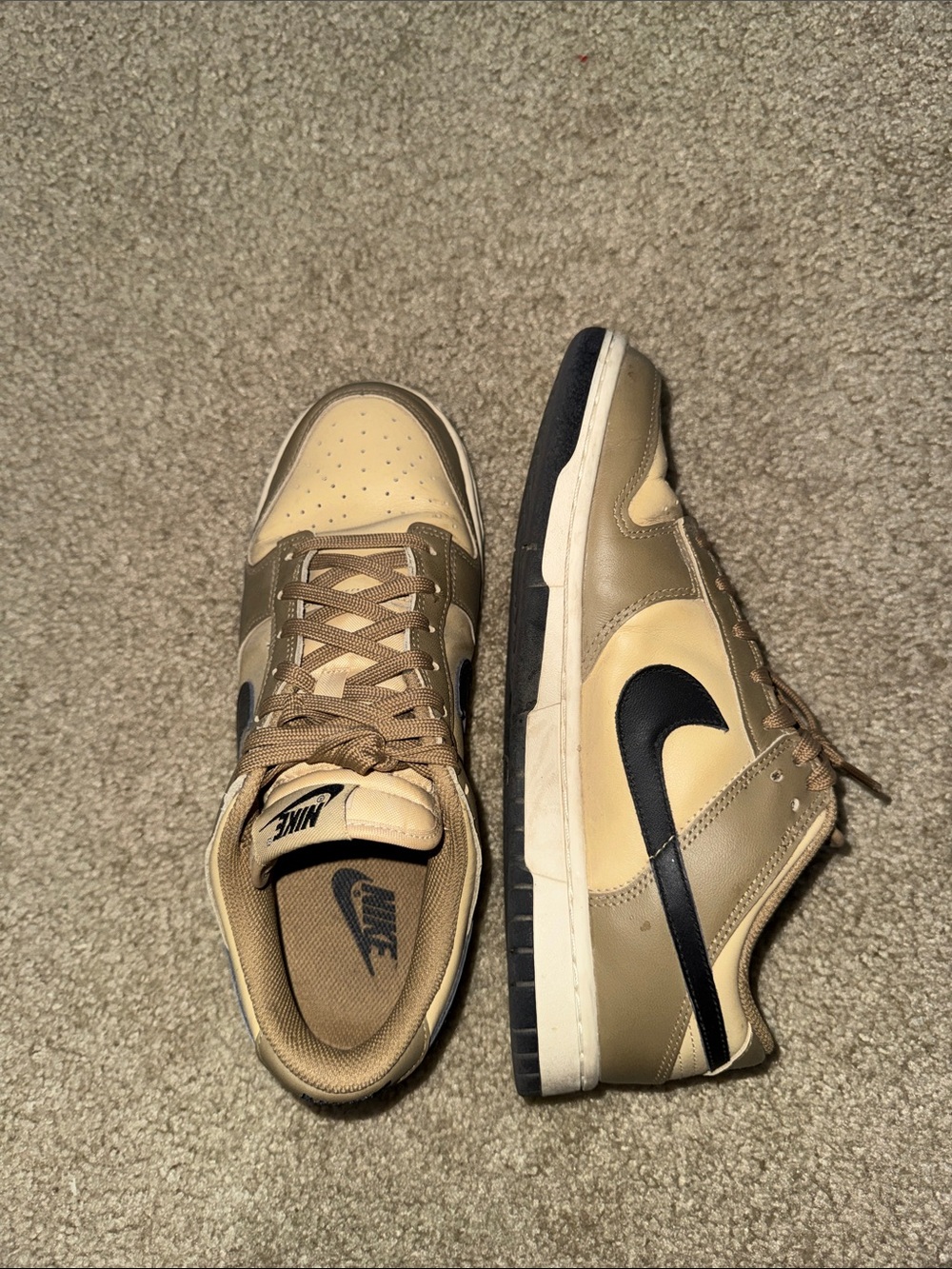 Nike Women’s Low-Top Sneakers in Beige and Black